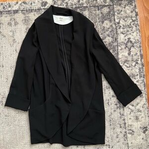 Wilfred Aritzia Black Draped Open Front Blazer 6